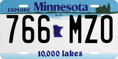 MN license plate 766MZO