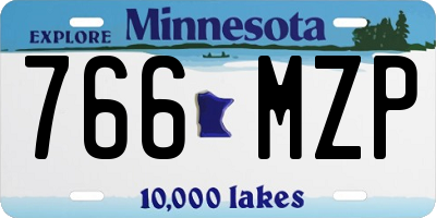 MN license plate 766MZP