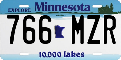 MN license plate 766MZR