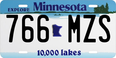 MN license plate 766MZS