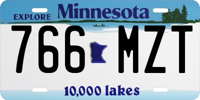 MN license plate 766MZT