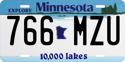 MN license plate 766MZU