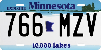 MN license plate 766MZV