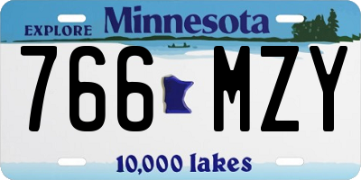 MN license plate 766MZY