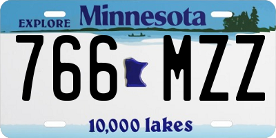 MN license plate 766MZZ
