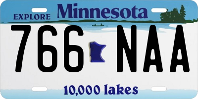 MN license plate 766NAA
