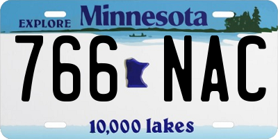 MN license plate 766NAC