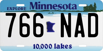 MN license plate 766NAD