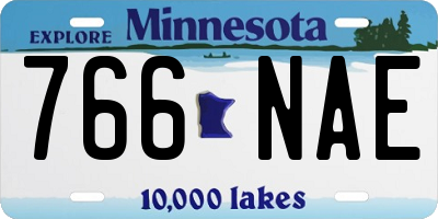 MN license plate 766NAE