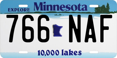 MN license plate 766NAF