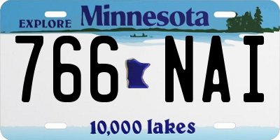 MN license plate 766NAI
