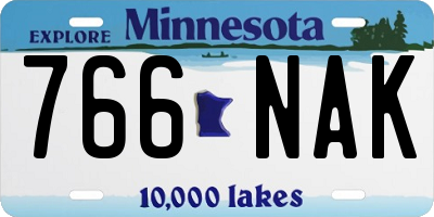 MN license plate 766NAK
