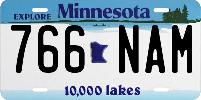 MN license plate 766NAM