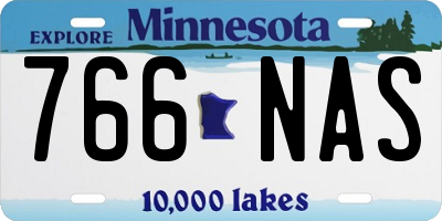 MN license plate 766NAS