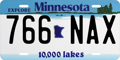MN license plate 766NAX