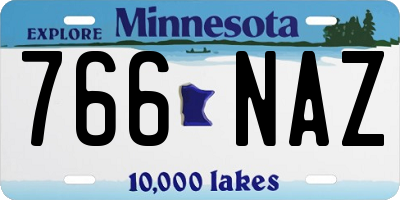 MN license plate 766NAZ
