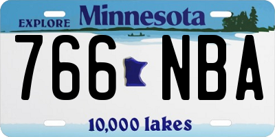 MN license plate 766NBA