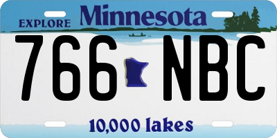 MN license plate 766NBC