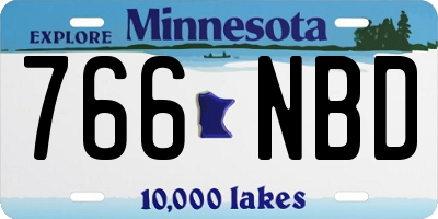 MN license plate 766NBD