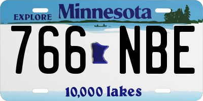 MN license plate 766NBE