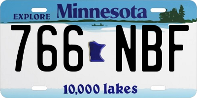 MN license plate 766NBF