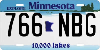 MN license plate 766NBG