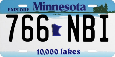 MN license plate 766NBI