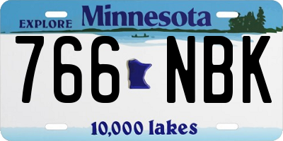 MN license plate 766NBK
