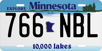 MN license plate 766NBL