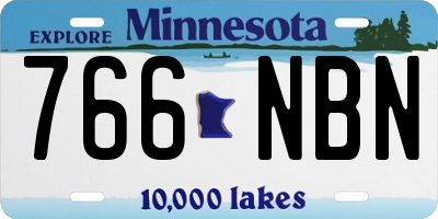MN license plate 766NBN