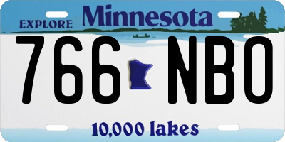 MN license plate 766NBO