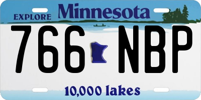 MN license plate 766NBP