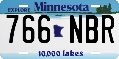 MN license plate 766NBR