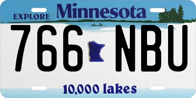 MN license plate 766NBU
