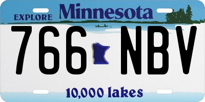 MN license plate 766NBV