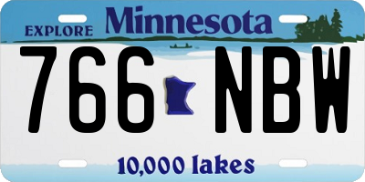 MN license plate 766NBW