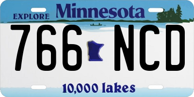 MN license plate 766NCD