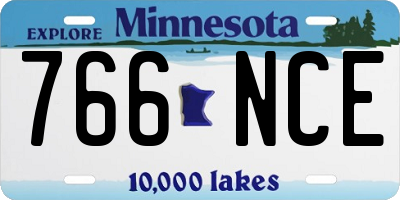 MN license plate 766NCE