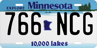 MN license plate 766NCG