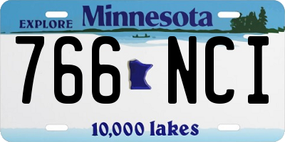 MN license plate 766NCI