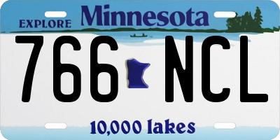 MN license plate 766NCL