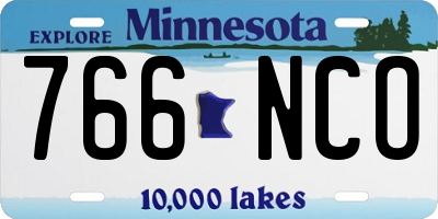MN license plate 766NCO