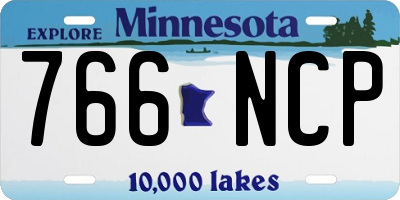 MN license plate 766NCP