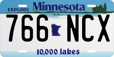 MN license plate 766NCX