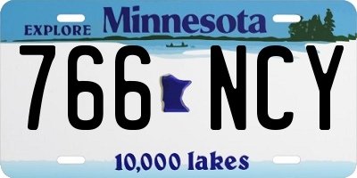 MN license plate 766NCY