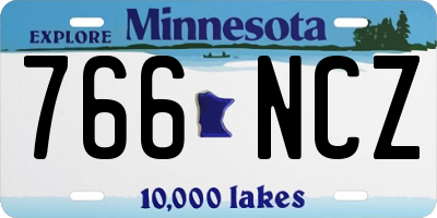 MN license plate 766NCZ