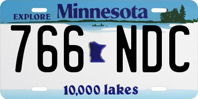 MN license plate 766NDC