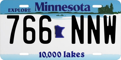 MN license plate 766NNW