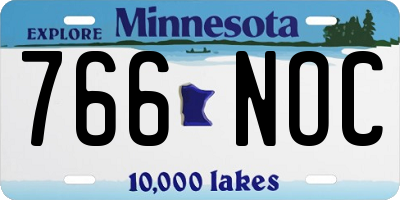 MN license plate 766NOC