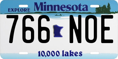 MN license plate 766NOE